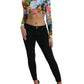 Blusa corta con motivo floreale Elegance