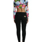 Blusa corta con motivo floreale Elegance
