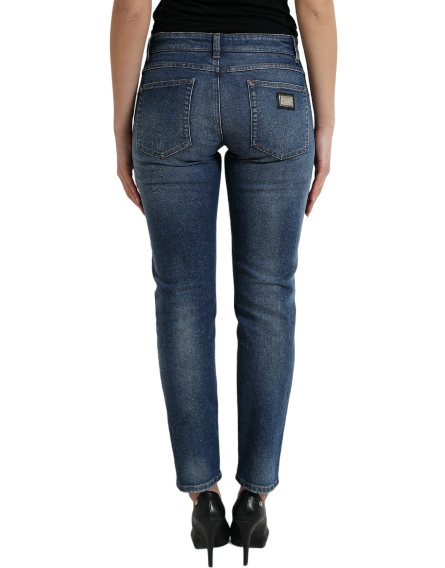 Schicke Boyfriend-Stretchjeans mit mittlerer Taille
