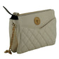 Elegant White Lamb Leather Crossbody Pouch