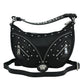 Elegant Black Leather Hobo Shoulder Bag