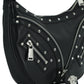 Elegant Black Leather Hobo Shoulder Bag