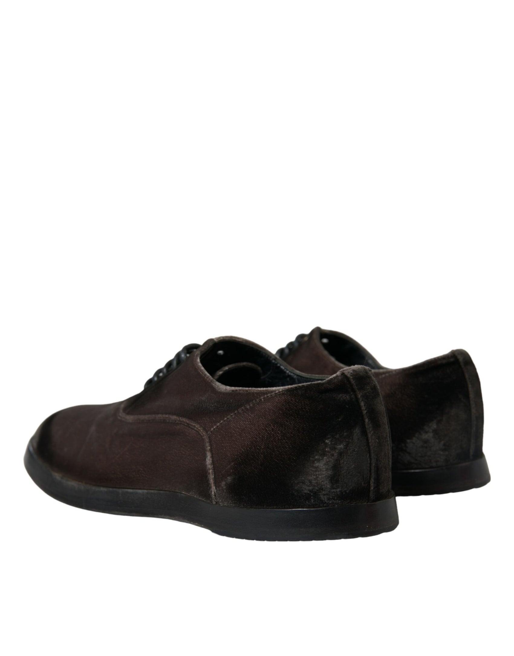 Eleganti scarpe stringate Oxford in velluto marrone