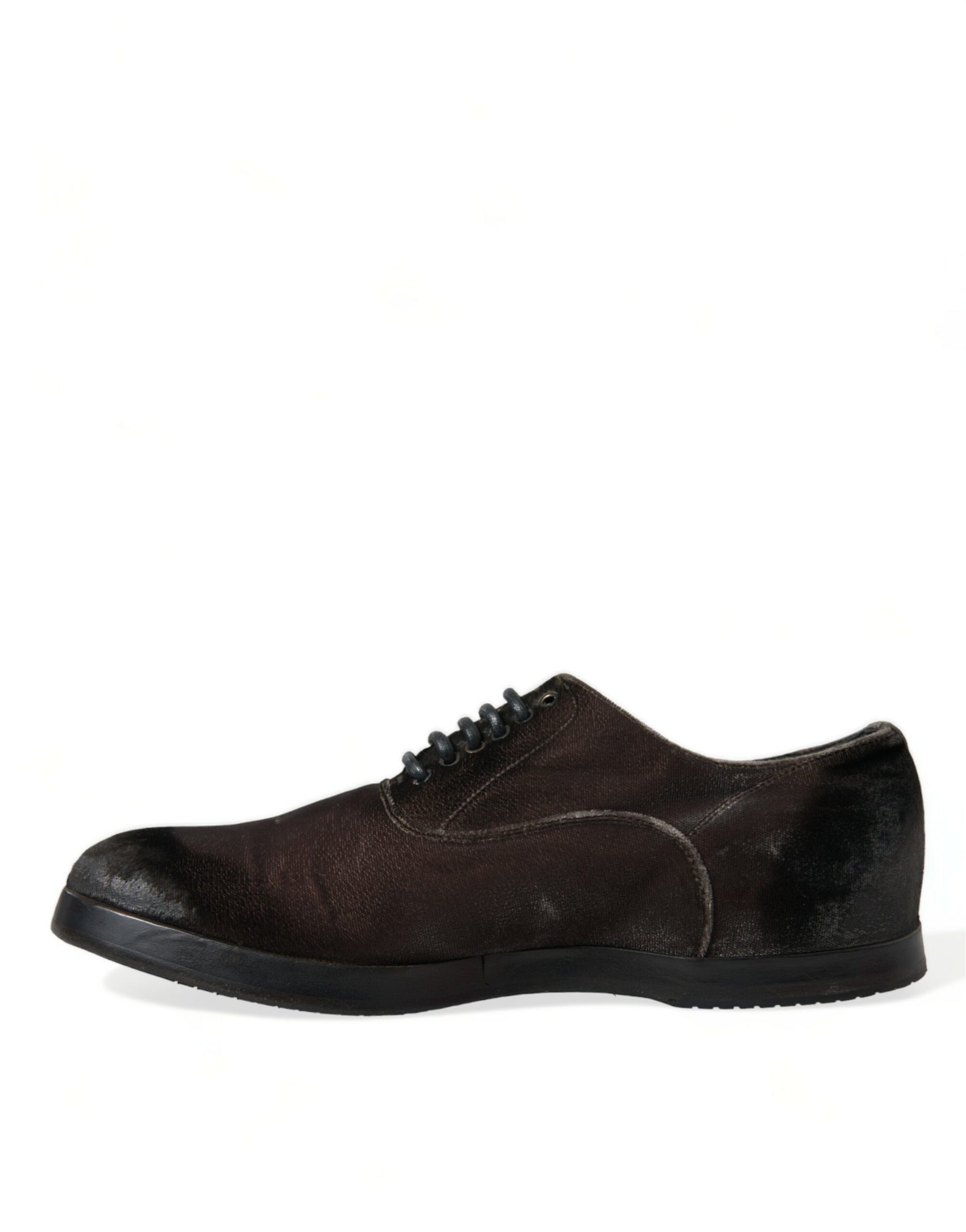 Eleganti scarpe stringate Oxford in velluto marrone