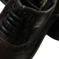 Elegant Brown Velvet Oxford Lace-up Shoes