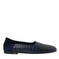 Elegant Blue Crocodile Leather Loafers