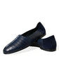 Elegant Blue Crocodile Leather Loafers