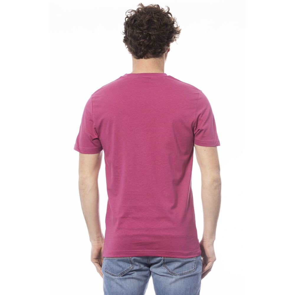 Lila Baumwoll-T-Shirt für Herren