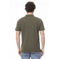 Green Cotton Men Polo Shirt