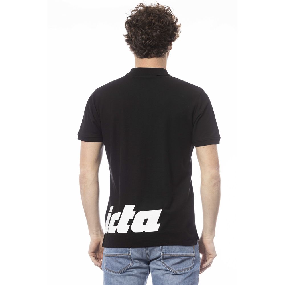 Schwarzes Poloshirt aus Baumwolle für Herren
