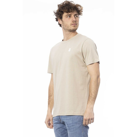 Beige Cotton Men T-Shirt