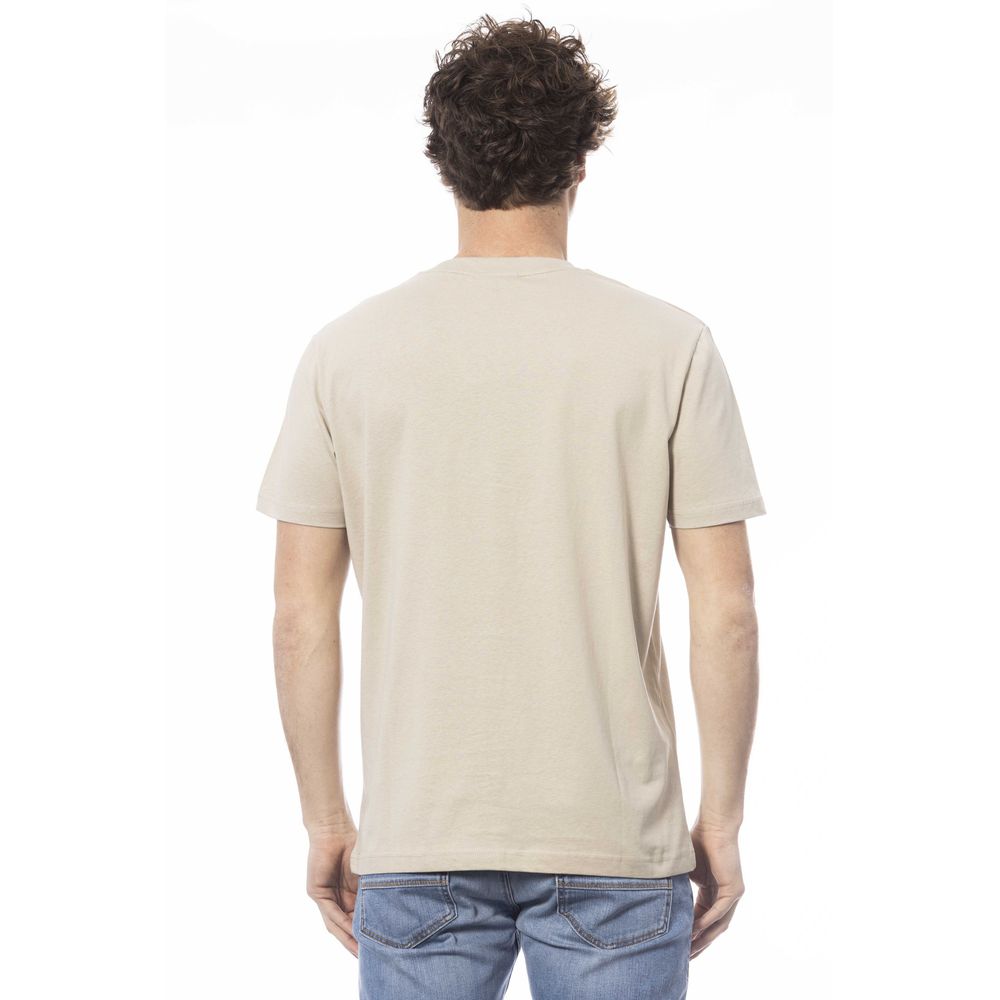 Beiges Herren-T-Shirt aus Baumwolle