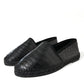 Exotic Black Leather Espadrilles