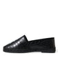 Exotic Black Leather Espadrilles