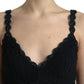 Elegante corsetto nero all'uncinetto