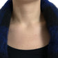 Elegante poncho cardigan con frange a quadri