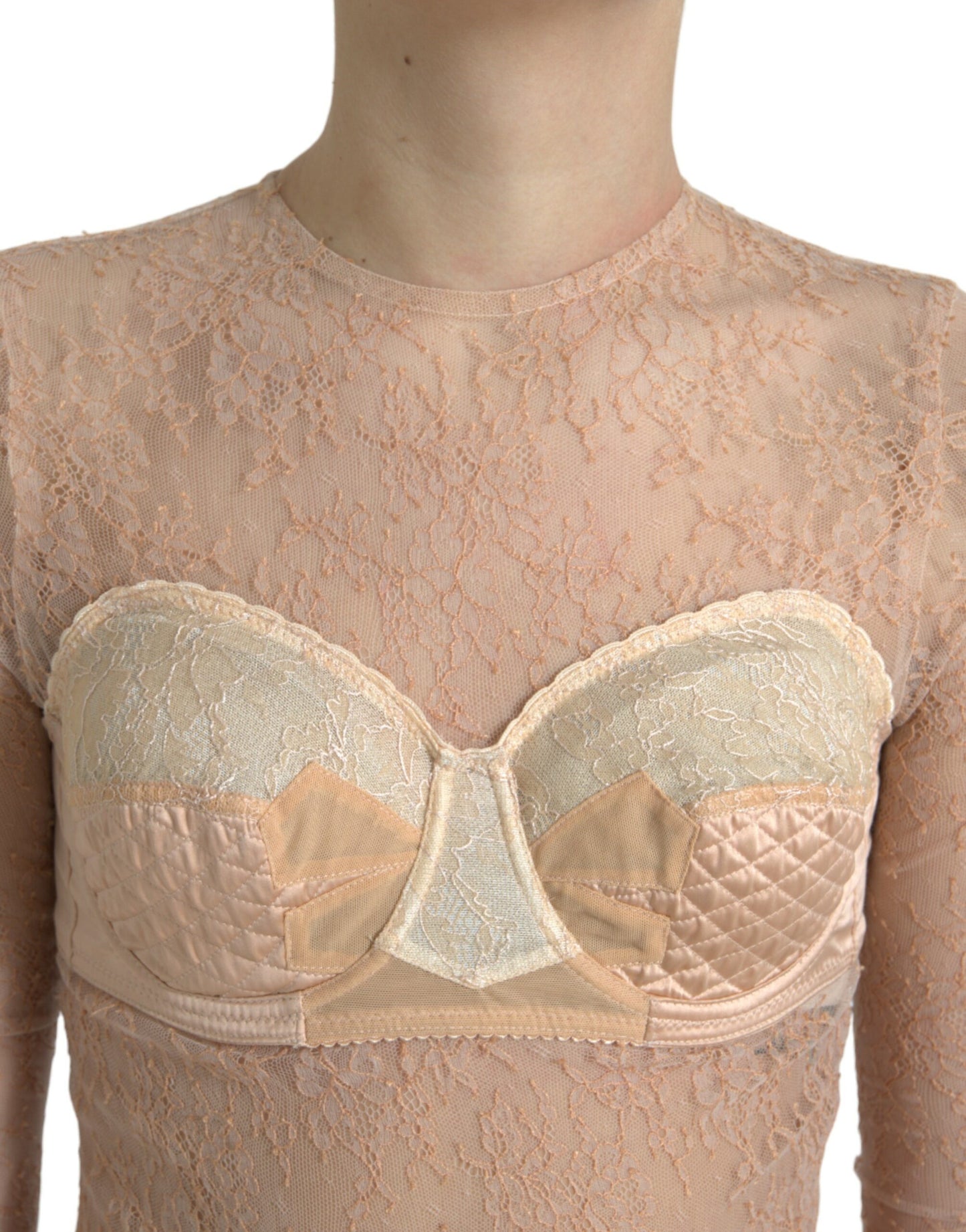 Elegante top corto con bustino in pizzo
