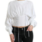 Elegante corsetto bianco con lacci e top corto