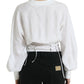 Elegante corsetto bianco con lacci e top corto