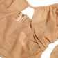 Elegante top corto a maniche lunghe marrone