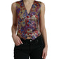 Dolce & Gabbana Multicolor Jacquard Button Waistcoat Vest Top