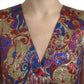 Dolce & Gabbana Multicolor Jacquard Button Waistcoat Vest Top