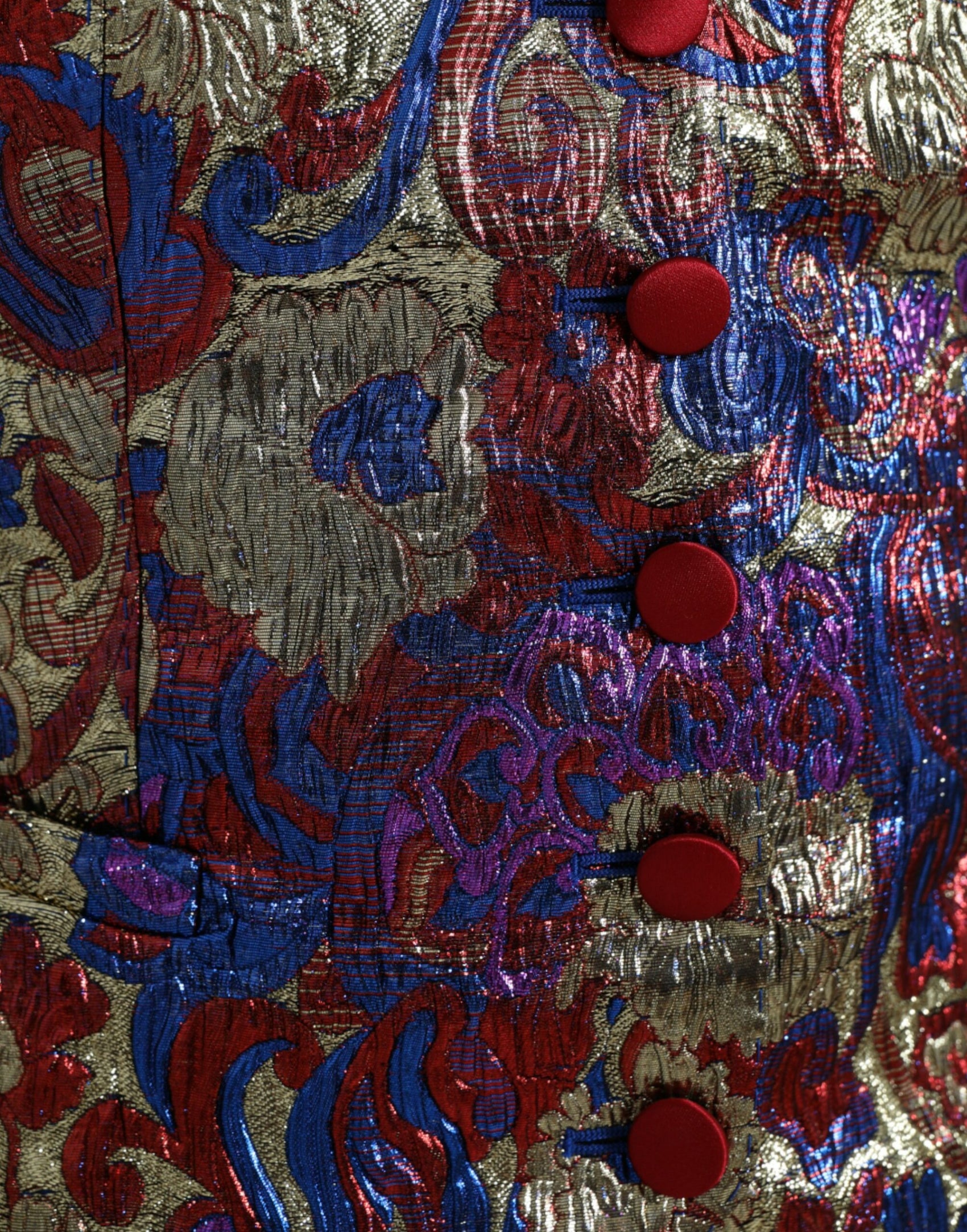 Gilet gilet jacquard con stampa floreale multicolore