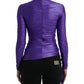 Elegante top a maniche lunghe con cerniera posteriore