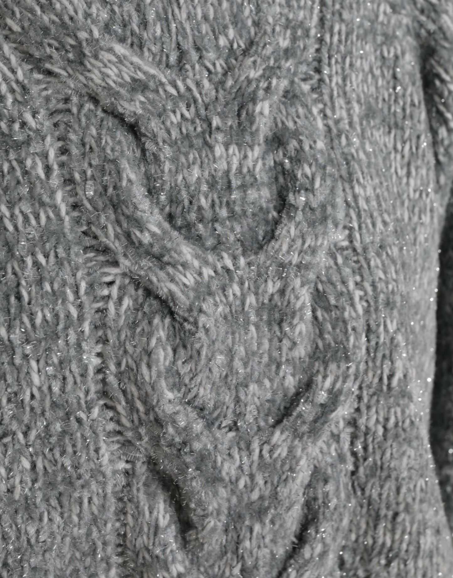 Elegante maglione dolcevita in misto cashmere grigio