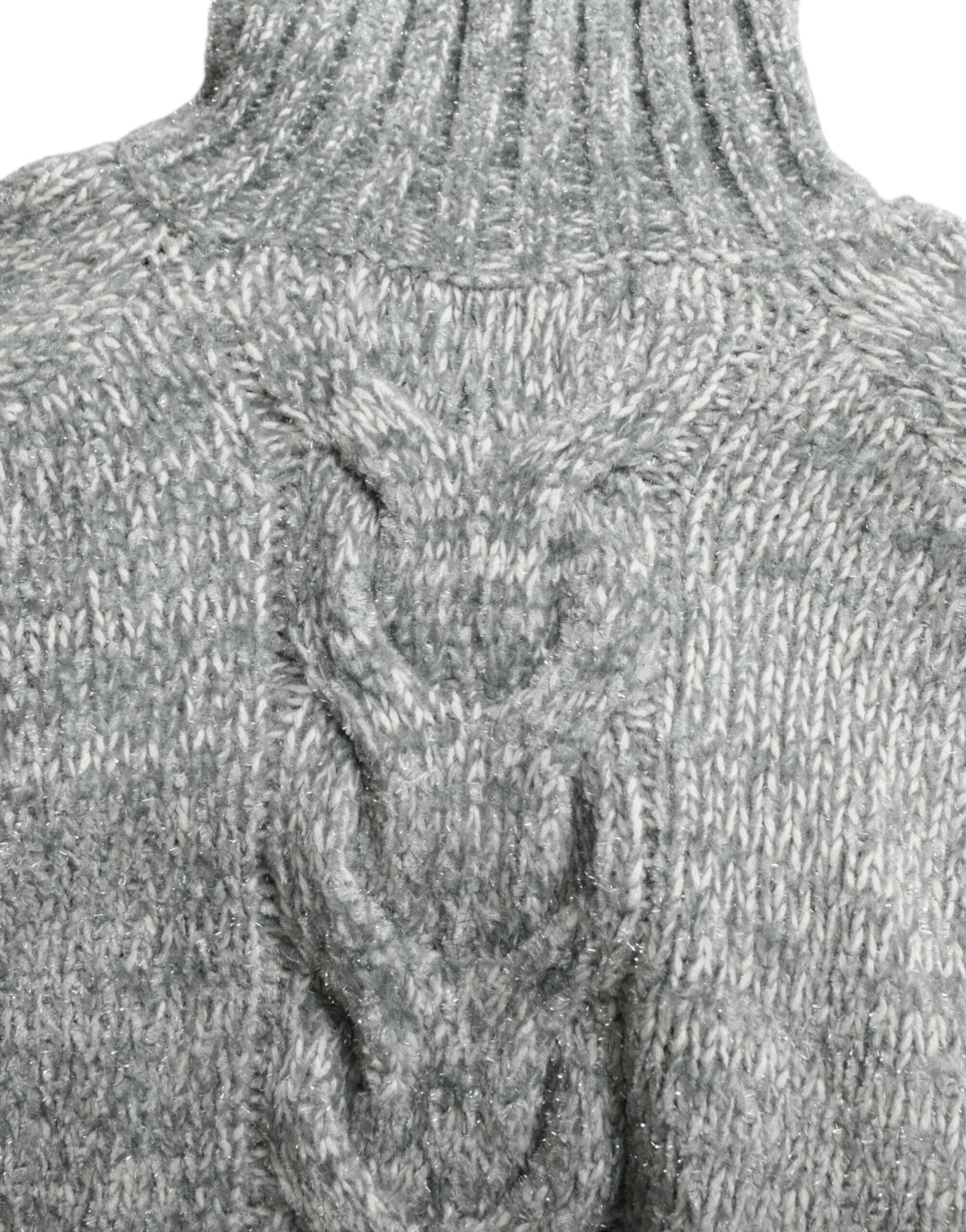 Elegante maglione dolcevita in misto cashmere grigio
