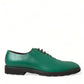 Elegant Green Leather Oxford Dress Shoes