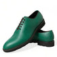 Elegant Green Leather Oxford Dress Shoes