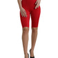 Schicke rote Leggings mit hoher Taille