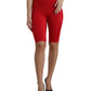 Schicke rote Leggings mit hoher Taille