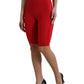 Schicke rote Leggings mit hoher Taille