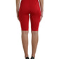 Schicke rote Leggings mit hoher Taille