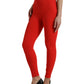 Elegante rote Leggings mit hoher Taille