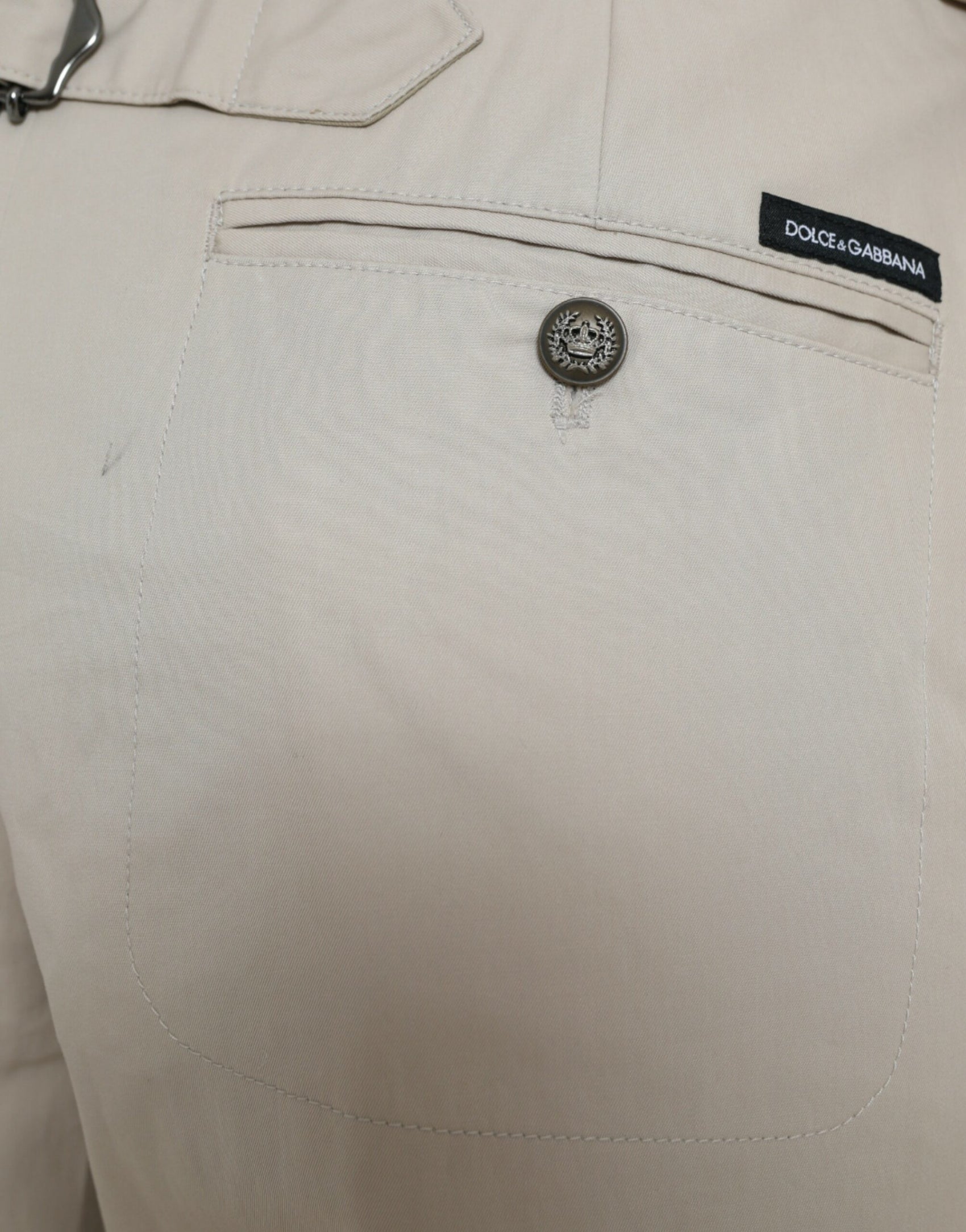 High-Waist Tapered Fashion Pants - Beige
