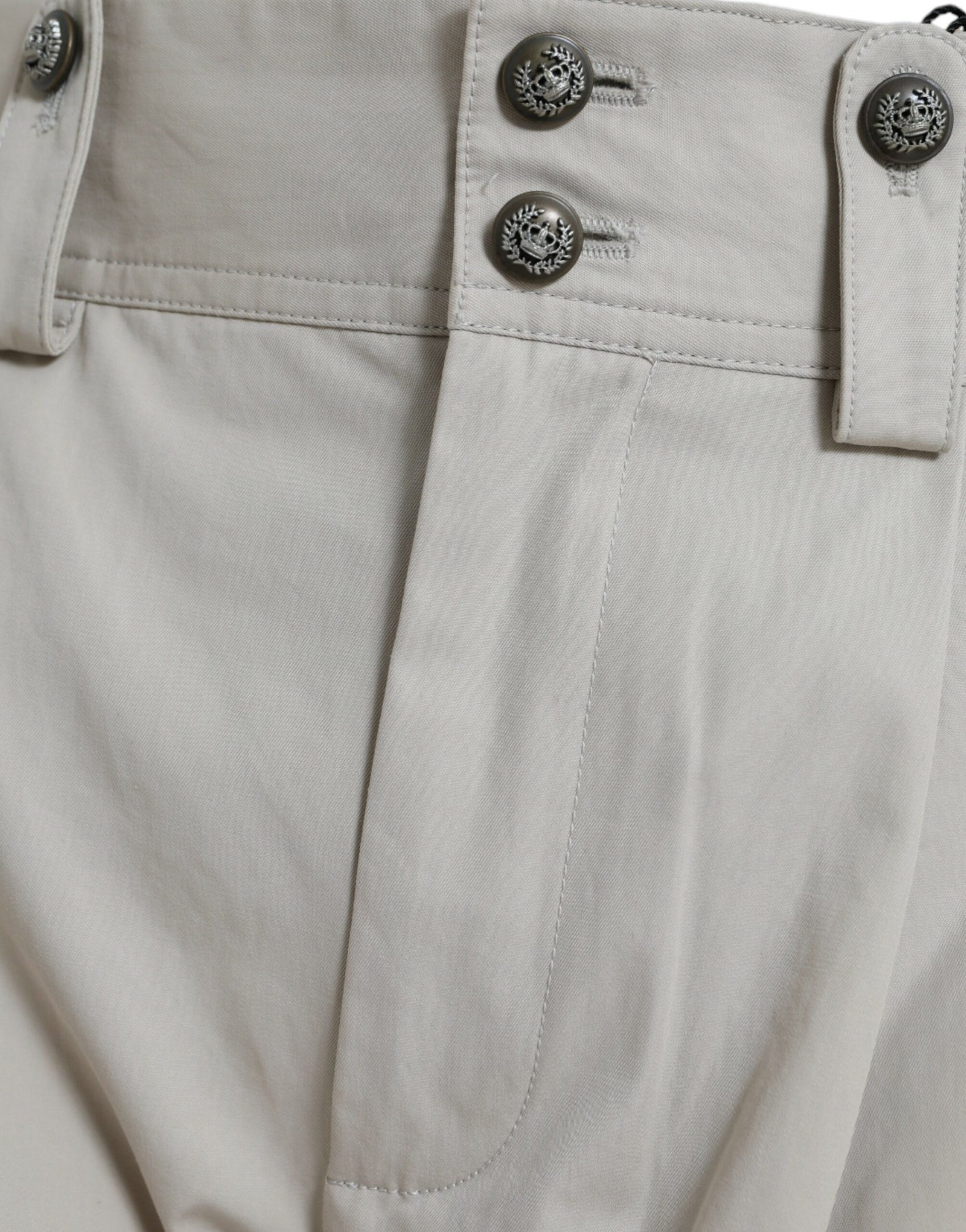 High-Waist Tapered Fashion Pants - Beige