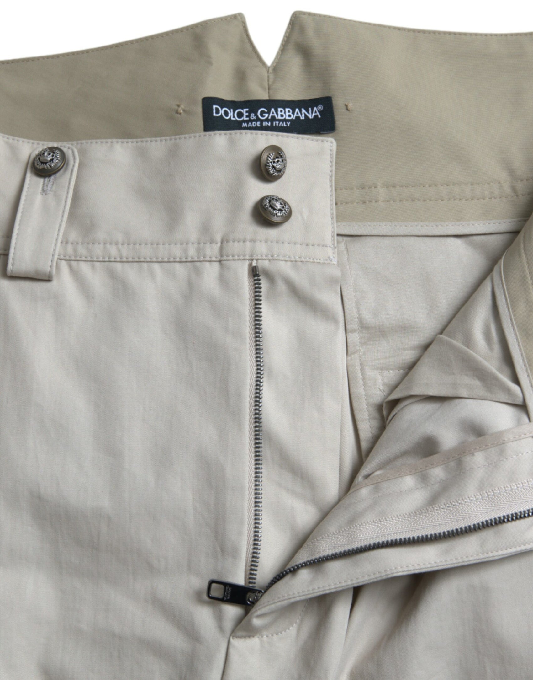 High-Waist Tapered Fashion Pants - Beige