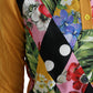 Dolce & Gabbana Multicolor Patchwork Cashmere Henley Sweater