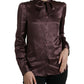 Elegante camicetta in seta con colletto ascot