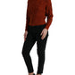 Elegante maglione dolcevita marrone in lana