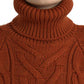 Elegante maglione dolcevita marrone in lana