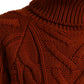 Elegante maglione dolcevita marrone in lana