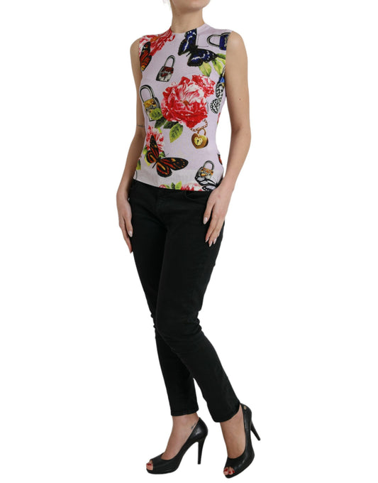 Canotta elegante in misto cashmere e seta