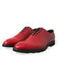 Elegant Red Leather Oxford Dress Shoes