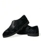 Elegant Black Fur Derby Dress Shoes for Men