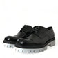 Sophisticated Black and White Leather Derby Shoes