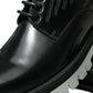 Sophisticated Black and White Leather Derby Shoes